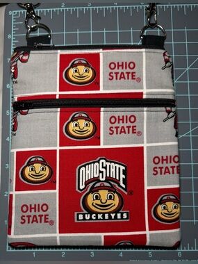 Ohio State Buckeyes Crossbody Purse- Red & Gray Logo